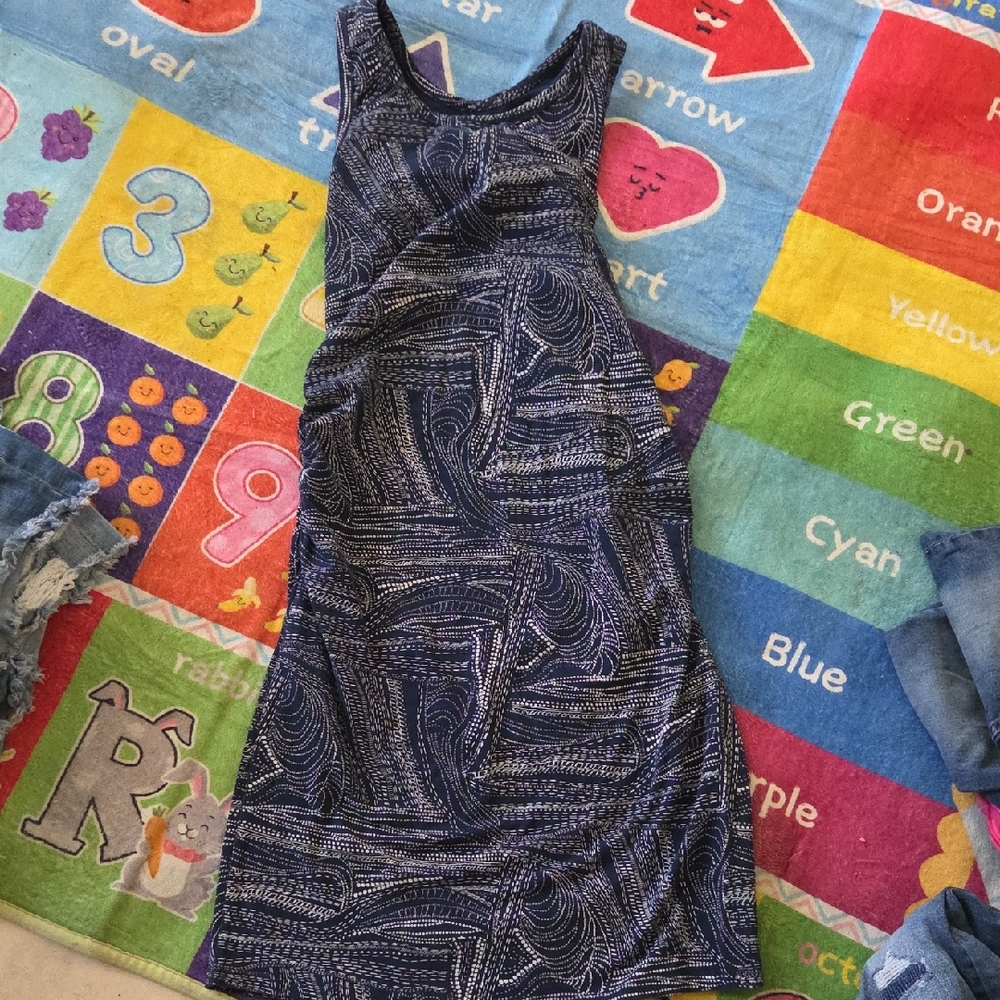 Liz Lange Maternity Dress Blue and White